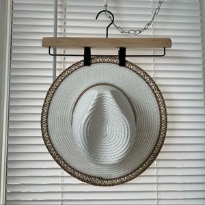 White Straw Fedora Hat